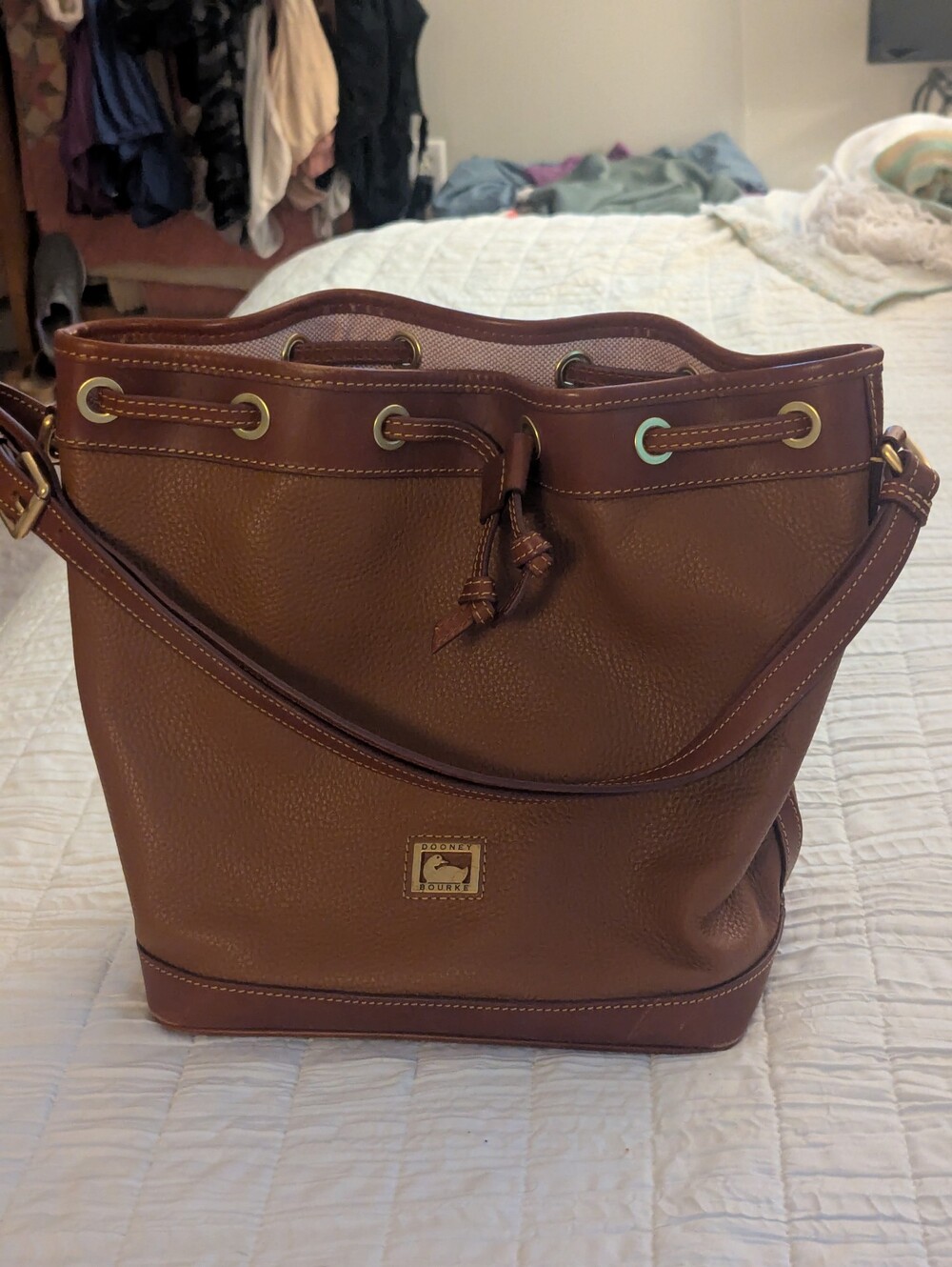 Dooney and Bourke Leather Drawstring Bag